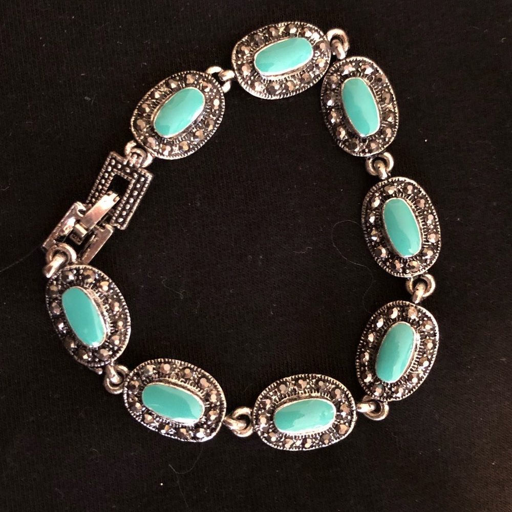 Turquoise and silver bracelet